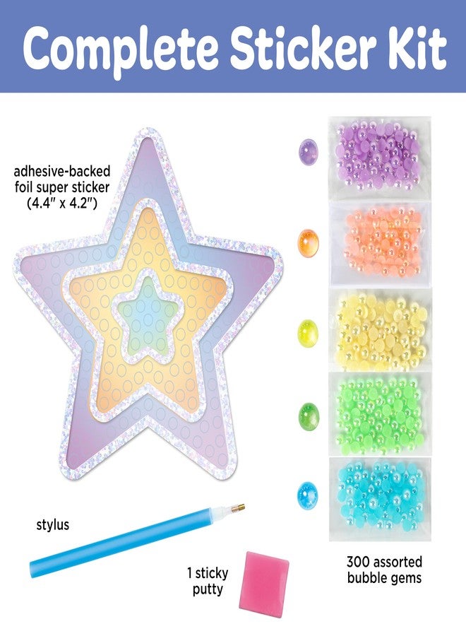 كريتيفتي فور كيدز مجموعة إبداعية للأطفال: ملصقات فقاعات الأحجار الكريمة الرائعة: نجمة، أعمال فنية يدوية للنوافذ للبنات، مجموعات الرسم الماسي الصغيرة للأطفال، مجموعات حشو سلال عيد الفصح، وهدايا عيد الميلاد للأطفال (من عمر 6 سنوات فما فوق) - Image 3